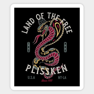 Cobra Traditional Tattoo Snake - Land of the Free Magnet